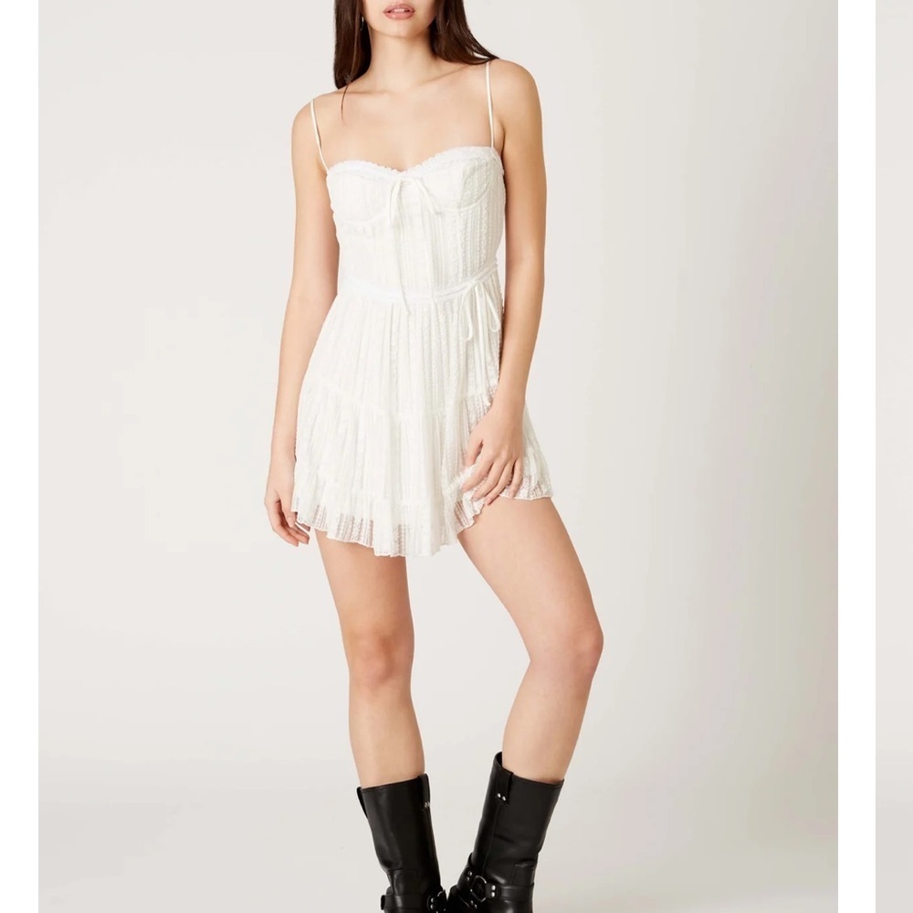 Cotton Candy White Lace Trim Dress